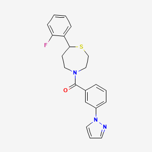 (3-(1H-pyrazol-1-yl)phenyl)(7-(2-fluorophenyl)-1,4-thiazepan-4-yl)methanone