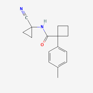 molecular formula C16H18N2O B2892668 N-(1-Cyanocyclopropyl)-1-(4-methylphenyl)cyclobutane-1-carboxamide CAS No. 2418704-70-6