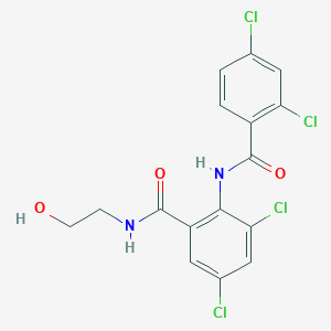 molecular formula C16H12Cl4N2O3 B289267 3,5-dichloro-2-[(2,4-dichlorobenzoyl)amino]-N-(2-hydroxyethyl)benzamide 