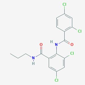 molecular formula C17H14Cl4N2O2 B289268 3,5-dichloro-2-[(2,4-dichlorobenzoyl)amino]-N-propylbenzamide 