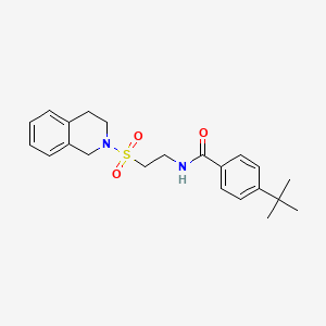 molecular formula C22H28N2O3S B2892682 4-tert-butyl-N-[2-(3,4-dihydroisoquinolin-2(1H)-ylsulfonyl)ethyl]benzamide CAS No. 923174-80-5