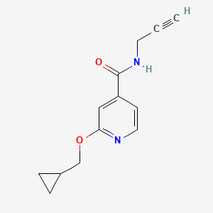 molecular formula C13H14N2O2 B2892690 2-(cyclopropylmethoxy)-N-(prop-2-yn-1-yl)isonicotinamide CAS No. 2034359-43-6