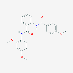 molecular formula C23H22N2O5 B289270 N-(2,4-dimethoxyphenyl)-2-[(4-methoxybenzoyl)amino]benzamide 