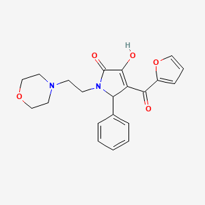 molecular formula C21H22N2O5 B2892701 4-(furan-2-carbonyl)-3-hydroxy-1-(2-morpholinoethyl)-5-phenyl-1H-pyrrol-2(5H)-one CAS No. 381707-58-0