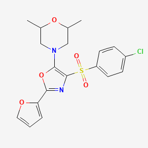 4-(4-((4-Chlorophenyl)sulfonyl)-2-(furan-2-yl)oxazol-5-yl)-2,6-dimethylmorpholine