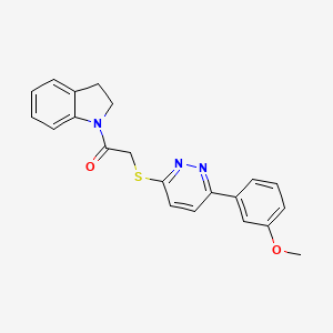 molecular formula C21H19N3O2S B2892703 1-(吲哚-1-基)-2-((6-(3-甲氧苯基)吡啶并嗪-3-基)硫代)乙酮 CAS No. 872695-26-6