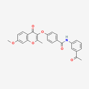 N-(3-acetylphenyl)-4-[(7-methoxy-2-methyl-4-oxo-4H-chromen-3-yl)oxy]benzamide