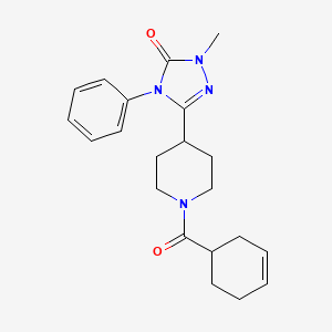 molecular formula C21H26N4O2 B2892709 3-(1-(cyclohex-3-enecarbonyl)piperidin-4-yl)-1-methyl-4-phenyl-1H-1,2,4-triazol-5(4H)-one CAS No. 1421457-69-3