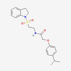 molecular formula C21H26N2O4S B2892714 N-(2-(indolin-1-ylsulfonyl)ethyl)-2-(4-isopropylphenoxy)acetamide CAS No. 922053-05-2