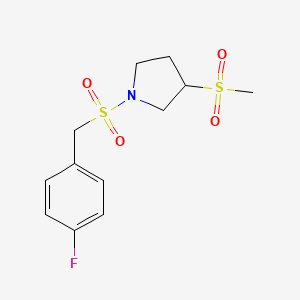 1-((4-Fluorobenzyl)sulfonyl)-3-(methylsulfonyl)pyrrolidine