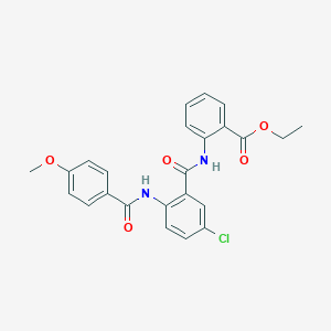 molecular formula C24H21ClN2O5 B289272 Ethyl 2-({5-chloro-2-[(4-methoxybenzoyl)amino]benzoyl}amino)benzoate 