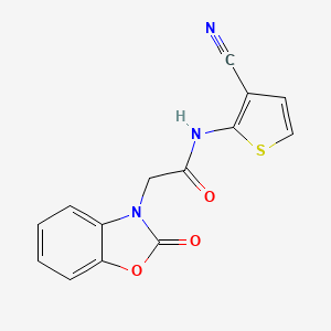 molecular formula C14H9N3O3S B2892721 N-(3-cyanothiophen-2-yl)-2-(2-oxobenzo[d]oxazol-3(2H)-yl)acetamide CAS No. 1251687-98-5
