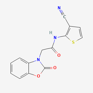 molecular formula C14H9N3O3S B2892721 N-(3-氰基噻吩-2-基)-2-(2-氧代苯并[d]恶唑-3(2H)-基)乙酰胺 CAS No. 1251687-98-5