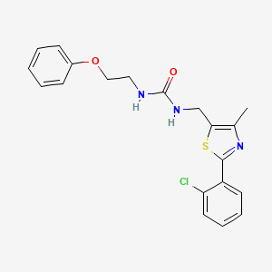 molecular formula C20H20ClN3O2S B2892722 1-((2-(2-Chlorophenyl)-4-methylthiazol-5-yl)methyl)-3-(2-phenoxyethyl)urea CAS No. 1421528-11-1