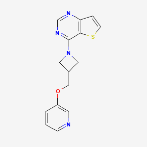 molecular formula C15H14N4OS B2892728 4-[3-(Pyridin-3-yloxymethyl)azetidin-1-yl]thieno[3,2-d]pyrimidine CAS No. 2380142-07-2