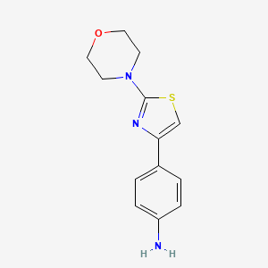 molecular formula C13H15N3OS B2892736 4-(2-Morpholin-4-yl-thiazol-4-yl)-phenylamine CAS No. 883545-59-3