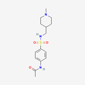 molecular formula C15H23N3O3S B2892747 N-(4-(N-((1-methylpiperidin-4-yl)methyl)sulfamoyl)phenyl)acetamide CAS No. 953141-31-6