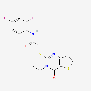 N-(2,4-difluorophenyl)-2-[(3-ethyl-6-methyl-4-oxo-6,7-dihydrothieno[3,2-d]pyrimidin-2-yl)sulfanyl]acetamide