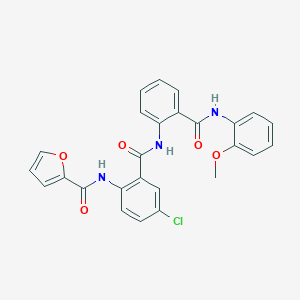 molecular formula C26H20ClN3O5 B289275 N-[4-chloro-2-[[2-[(2-methoxyphenyl)carbamoyl]phenyl]carbamoyl]phenyl]furan-2-carboxamide 