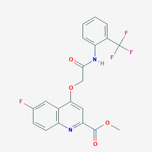 Methyl 6-fluoro-4-({[2-(trifluoromethyl)phenyl]carbamoyl}methoxy)quinoline-2-carboxylate