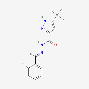 molecular formula C15H17ClN4O B2892762 (E)-3-(tert-butyl)-N'-(2-chlorobenzylidene)-1H-pyrazole-5-carbohydrazide CAS No. 1285531-08-9