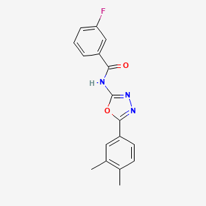 molecular formula C17H14FN3O2 B2892763 N-(5-(3,4-dimethylphenyl)-1,3,4-oxadiazol-2-yl)-3-fluorobenzamide CAS No. 899982-51-5