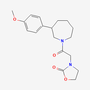 molecular formula C18H24N2O4 B2892773 3-(2-(3-(4-Methoxyphenyl)azepan-1-yl)-2-oxoethyl)oxazolidin-2-one CAS No. 1798513-55-9