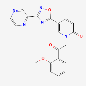 molecular formula C20H15N5O4 B2892774 1-(2-(2-methoxyphenyl)-2-oxoethyl)-5-(3-(pyrazin-2-yl)-1,2,4-oxadiazol-5-yl)pyridin-2(1H)-one CAS No. 1396844-14-6