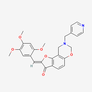 molecular formula C26H24N2O6 B2892776 (Z)-8-(pyridin-4-ylmethyl)-2-(2,4,5-trimethoxybenzylidene)-8,9-dihydro-2H-benzofuro[7,6-e][1,3]oxazin-3(7H)-one CAS No. 929818-45-1