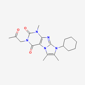 molecular formula C19H25N5O3 B2892777 8-cyclohexyl-1,6,7-trimethyl-3-(2-oxopropyl)-1H-imidazo[2,1-f]purine-2,4(3H,8H)-dione CAS No. 876671-11-3