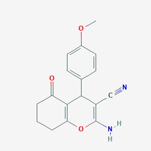 molecular formula C17H16N2O3 B2892778 2-amino-4-(4-methoxyphenyl)-5-oxo-5,6,7,8-tetrahydro-4H-chromene-3-carbonitrile CAS No. 156176-88-4