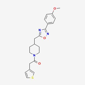 molecular formula C21H23N3O3S B2892784 4-{[3-(4-Methoxyphenyl)-1,2,4-oxadiazol-5-yl]methyl}-1-(3-thienylacetyl)piperidine CAS No. 1775400-85-5