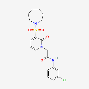 molecular formula C19H22ClN3O4S B2892786 2-(3-(azepan-1-ylsulfonyl)-2-oxopyridin-1(2H)-yl)-N-(3-chlorophenyl)acetamide CAS No. 1251670-61-7