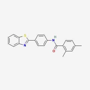 molecular formula C22H18N2OS B2892789 N-[4-(1,3-benzothiazol-2-yl)phenyl]-2,4-dimethylbenzamide CAS No. 672934-66-6