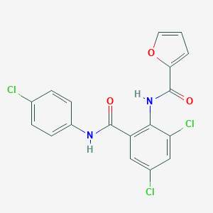 molecular formula C18H11Cl3N2O3 B289279 N-{2,4-dichloro-6-[(4-chloroanilino)carbonyl]phenyl}-2-furamide 