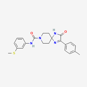 molecular formula C22H24N4O2S B2892792 2-(4-methylphenyl)-N-[3-(methylthio)phenyl]-3-oxo-1,4,8-triazaspiro[4.5]dec-1-ene-8-carboxamide CAS No. 1189719-71-8