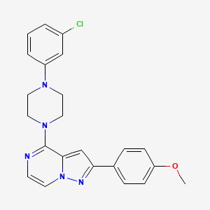 molecular formula C23H22ClN5O B2892795 4-(4-(3-氯苯基)哌嗪-1-基)-2-(4-甲氧苯基)吡唑并[1,5-a]哒嗪 CAS No. 1111317-95-3