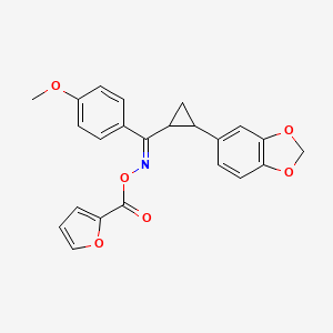 molecular formula C23H19NO6 B2892797 N-[[2-(1,3-benzodioxol-5-yl)cyclopropyl](4-methoxyphenyl)methylene]-N-[(2-furylcarbonyl)oxy]amine CAS No. 338749-19-2