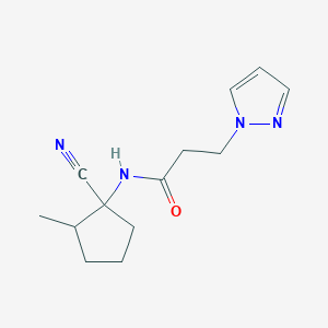 molecular formula C13H18N4O B2892804 N-(1-cyano-2-methylcyclopentyl)-3-(1H-pyrazol-1-yl)propanamide CAS No. 1797770-90-1