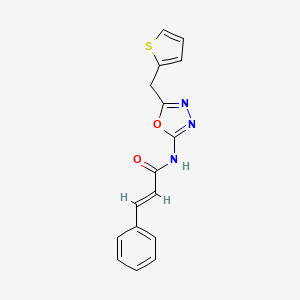 molecular formula C16H13N3O2S B2892809 N-(5-(thiophen-2-ylmethyl)-1,3,4-oxadiazol-2-yl)cinnamamide CAS No. 1021112-75-3