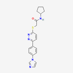 molecular formula C20H21N5OS B2892810 2-((6-(4-(1H-imidazol-1-yl)phenyl)pyridazin-3-yl)thio)-N-cyclopentylacetamide CAS No. 898429-53-3