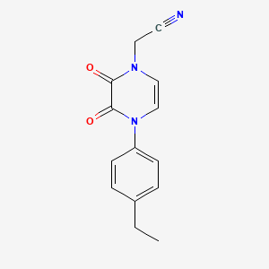 molecular formula C14H13N3O2 B2892811 2-(4-(4-ethylphenyl)-2,3-dioxo-3,4-dihydropyrazin-1(2H)-yl)acetonitrile CAS No. 1219842-55-3