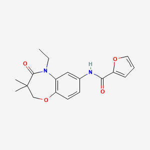 molecular formula C18H20N2O4 B2892816 N-(5-乙基-3,3-二甲基-4-氧代-2,3,4,5-四氢苯并[b][1,4]恶杂环庚-7-基)呋喃-2-甲酰胺 CAS No. 921862-95-5