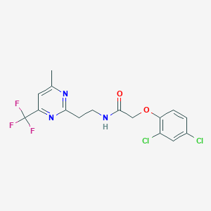 molecular formula C16H14Cl2F3N3O2 B2892817 2-(2,4-dichlorophenoxy)-N-(2-(4-methyl-6-(trifluoromethyl)pyrimidin-2-yl)ethyl)acetamide CAS No. 1396635-86-1