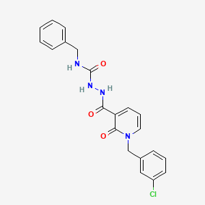 molecular formula C21H19ClN4O3 B2892819 N-benzyl-2-(1-(3-chlorobenzyl)-2-oxo-1,2-dihydropyridine-3-carbonyl)hydrazinecarboxamide CAS No. 1105225-70-4