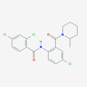 2,4-dichloro-N-{4-chloro-2-[(2-methyl-1-piperidinyl)carbonyl]phenyl}benzamide