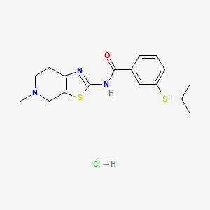 molecular formula C17H22ClN3OS2 B2892824 3-(异丙硫基)-N-(5-甲基-4,5,6,7-四氢噻唑并[5,4-c]吡啶-2-基)苯甲酰胺盐酸盐 CAS No. 1189696-70-5