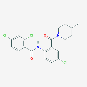 molecular formula C20H19Cl3N2O2 B289283 2,4-dichloro-N-{4-chloro-2-[(4-methylpiperidin-1-yl)carbonyl]phenyl}benzamide 