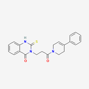 molecular formula C22H21N3O2S B2892830 3-[3-oxo-3-(4-phenyl-3,6-dihydro-2H-pyridin-1-yl)propyl]-2-sulfanylidene-1H-quinazolin-4-one CAS No. 422528-36-7