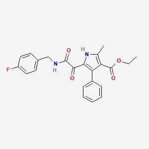 ethyl 5-(2-((4-fluorobenzyl)amino)-2-oxoacetyl)-2-methyl-4-phenyl-1H-pyrrole-3-carboxylate